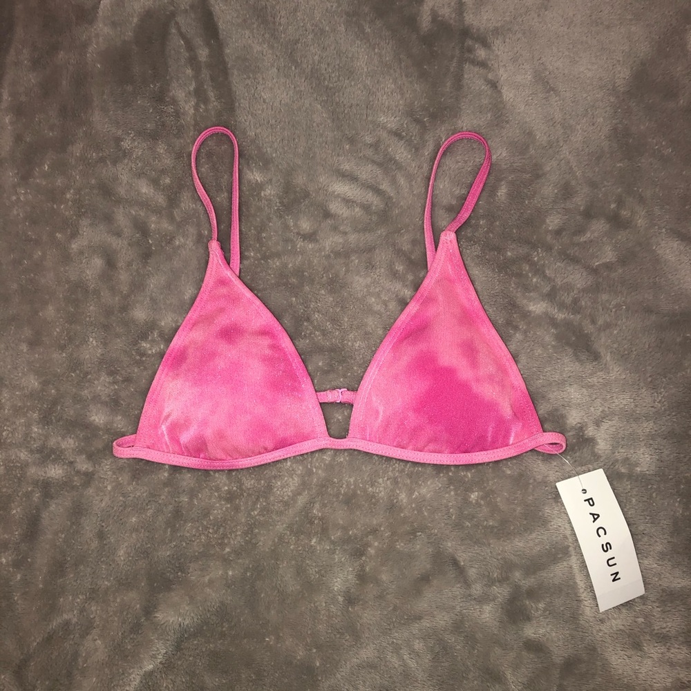 Pink Tie-Dyed Barbados Lurex Bikini Top